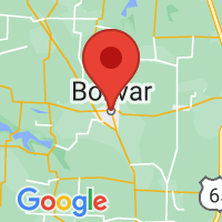 Map of Bolivar, MO US
